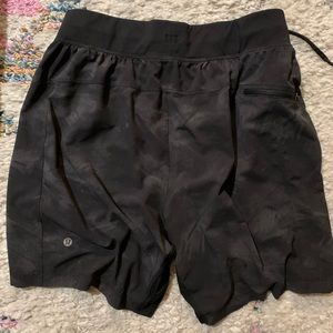 4 pairs: lululemon T.H.E shorts - black/camo/grey